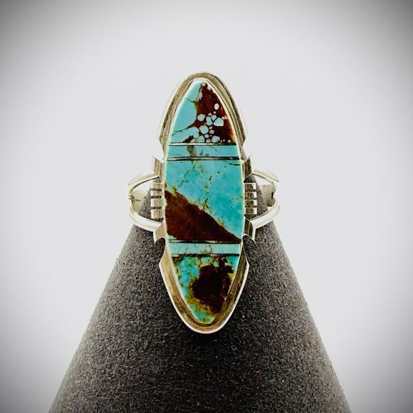 Jewelry - BRANDON ETCITTY STERLING NO. 8 TURQUOISE RING SZ 10